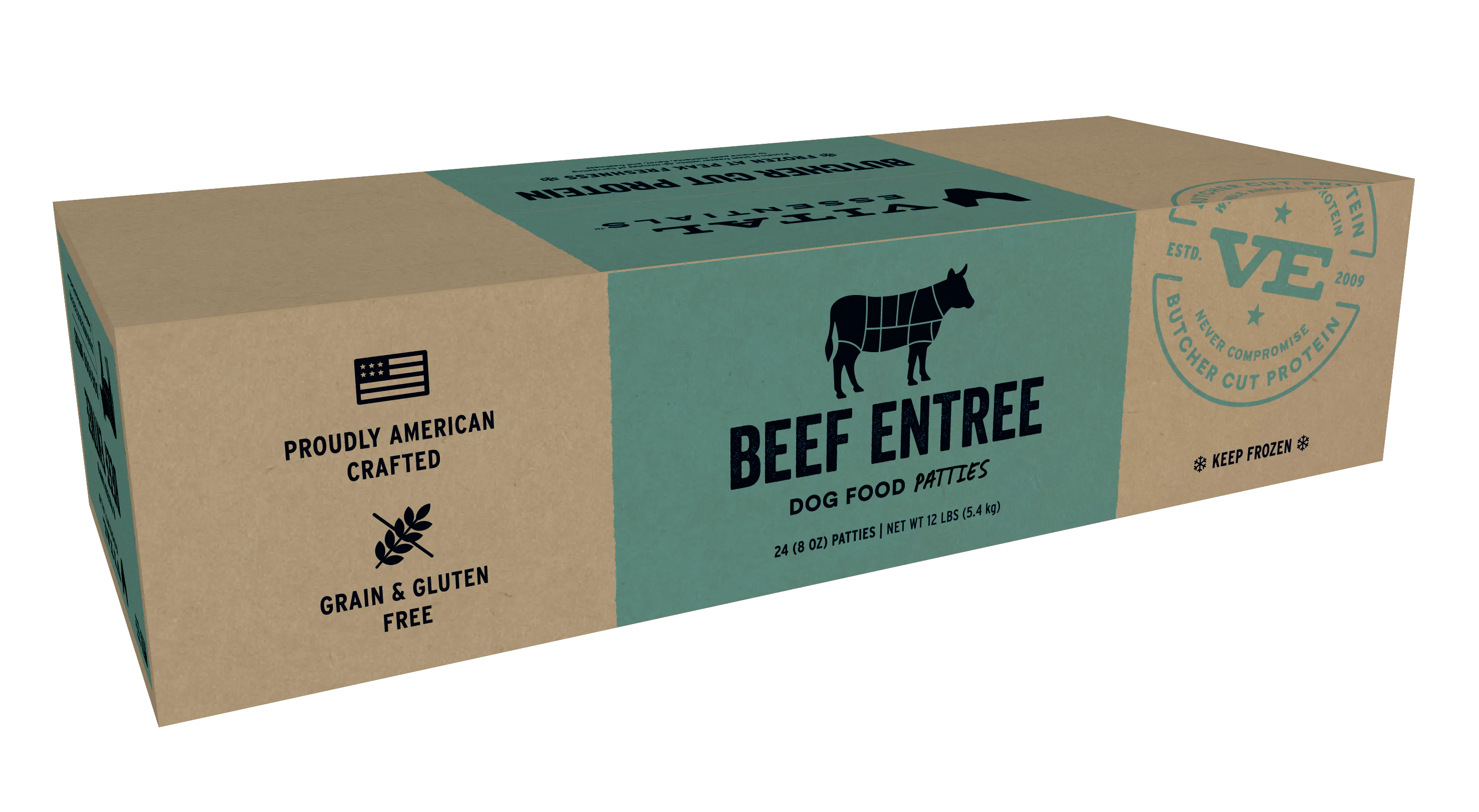 12lb VIT Frozen Beef Entree Patties Bulk Dog Food - Health/First Aid